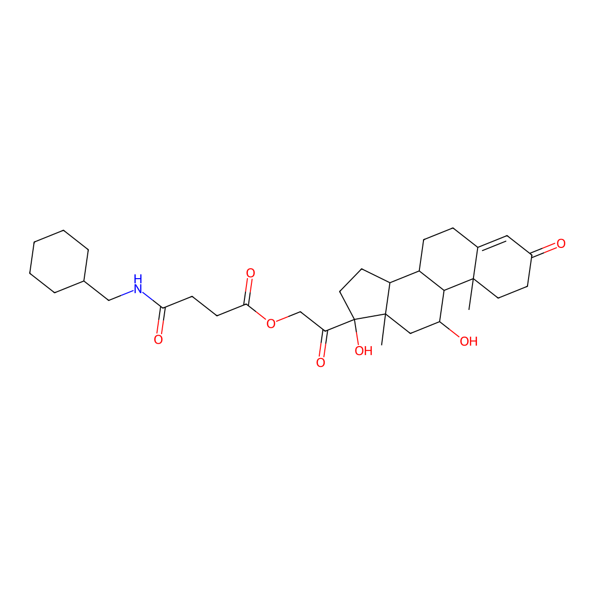 [2-[(8S,9S,10R,11S,13S,14S,17R)-11,17-dihydroxy-10,13-dimethyl-3-oxo-2,6,7,8,9,11,12,14,15,16-decahydro-1H-cyclopenta[a]phenanthren-17-yl]-2-oxoethyl] 4-(cyclohexylmethylamino)-4-oxobutanoate molecular structure, CAS 1029698-07-4
