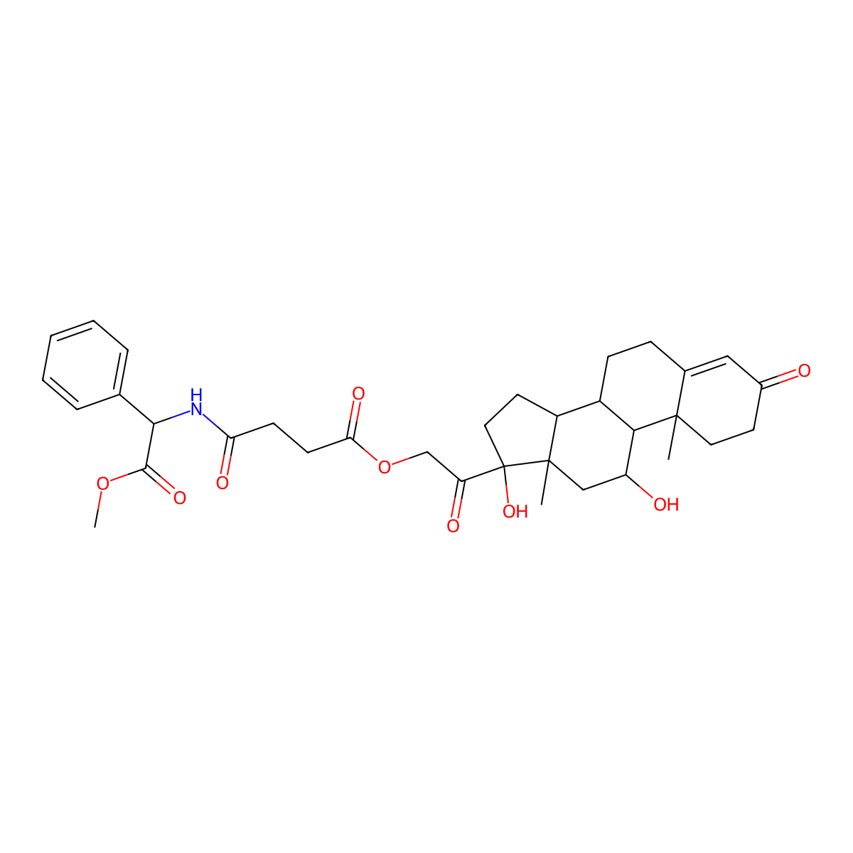 [2-[(8S,9S,10R,11S,13S,14S,17R)-11,17-dihydroxy-10,13-dimethyl-3-oxo-2,6,7,8,9,11,12,14,15,16-decahydro-1H-cyclopenta[a]phenanthren-17-yl]-2-oxoethyl] 4-[(2-methoxy-2-oxo-1-phenylethyl)amino]-4-oxobutanoate molecular structure, CAS 1029698-37-0
