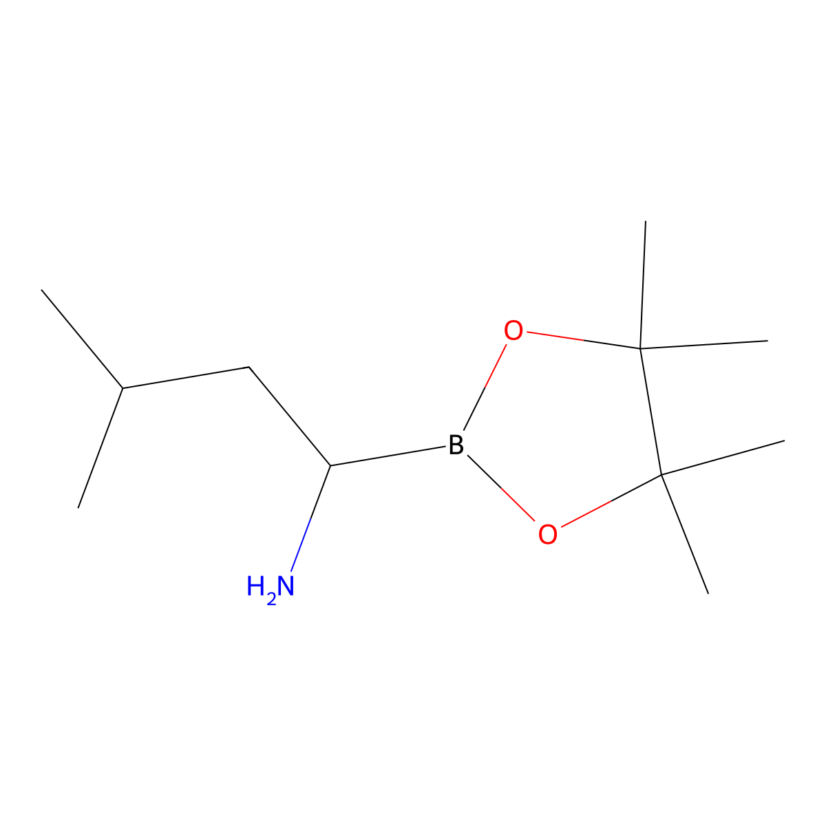 (R)-3-methyl-1-(4,4,5,5-tetramethyl-1,3,2-dioxaborolan-2-yl)butan-1-amine molecular structure, CAS 1029701-30-1