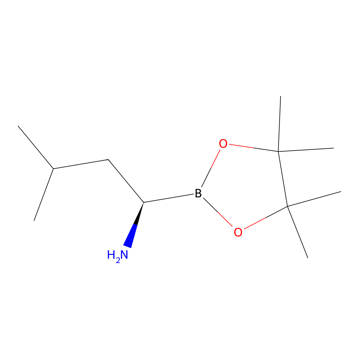 (R)-3-methyl-1-(4,4,5,5-tetramethyl-1,3,2-dioxaborolan-2-yl)butan-1-amine molecular structure, CAS 1029701-30-1