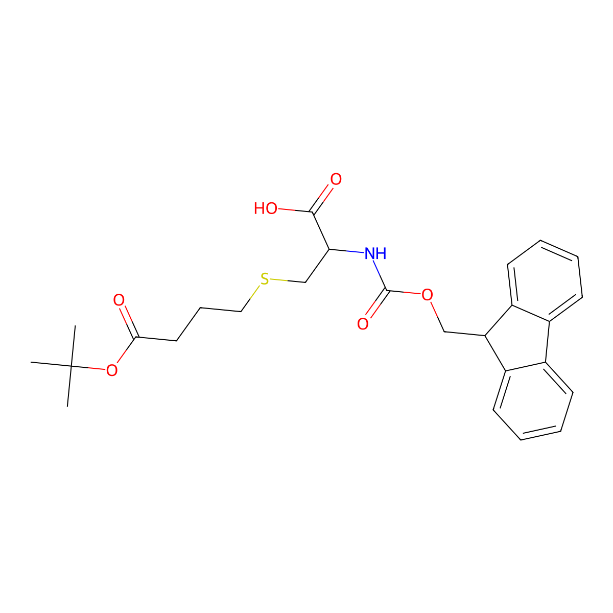 Fmoc-Cys(tert-butoxycarnylpropyl)-OH molecular structure, CAS 102971-73-3