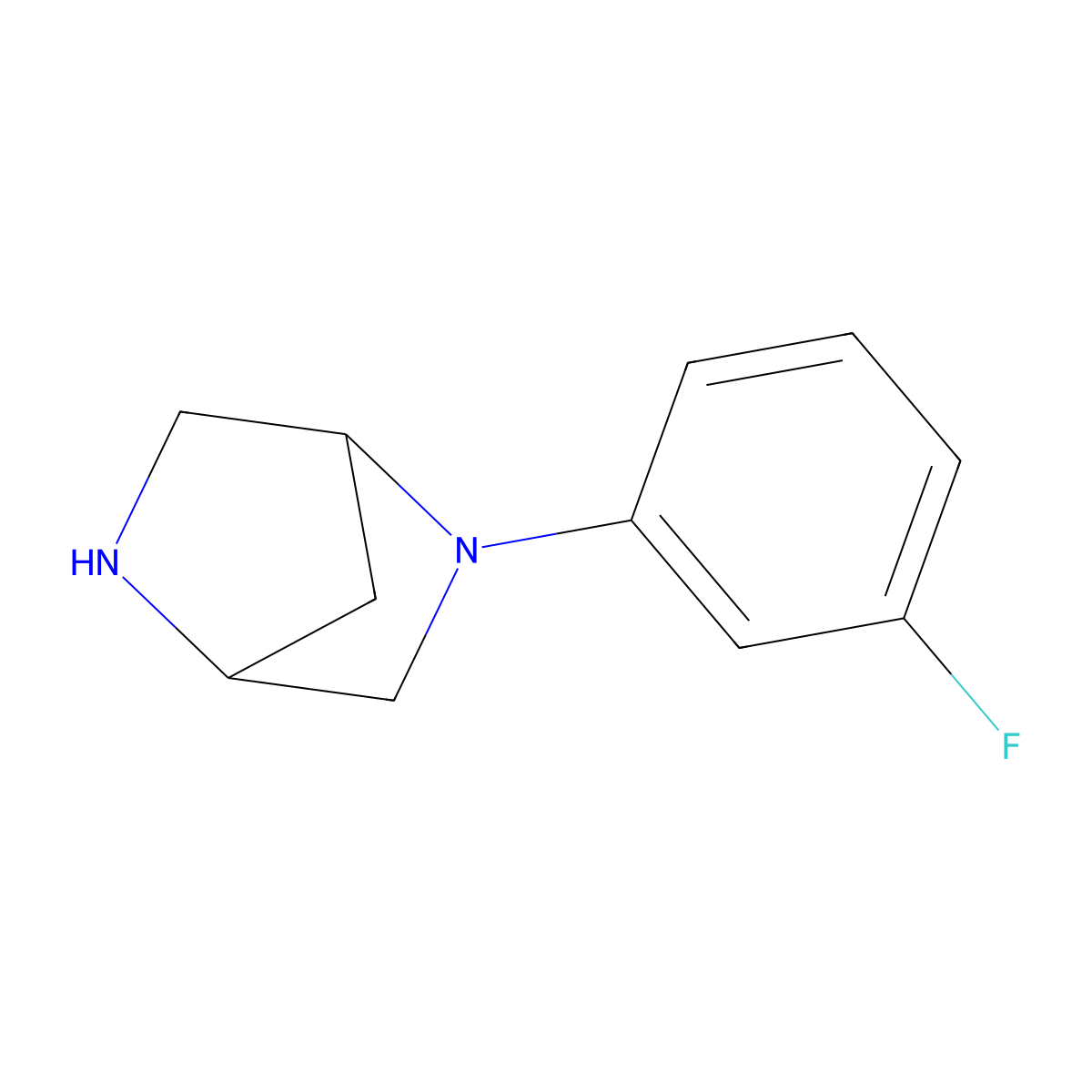 2-(3-Fluorophenyl)-2,5-diazabicyclo[2.2.1]heptane molecular structure, CAS 1029712-59-1