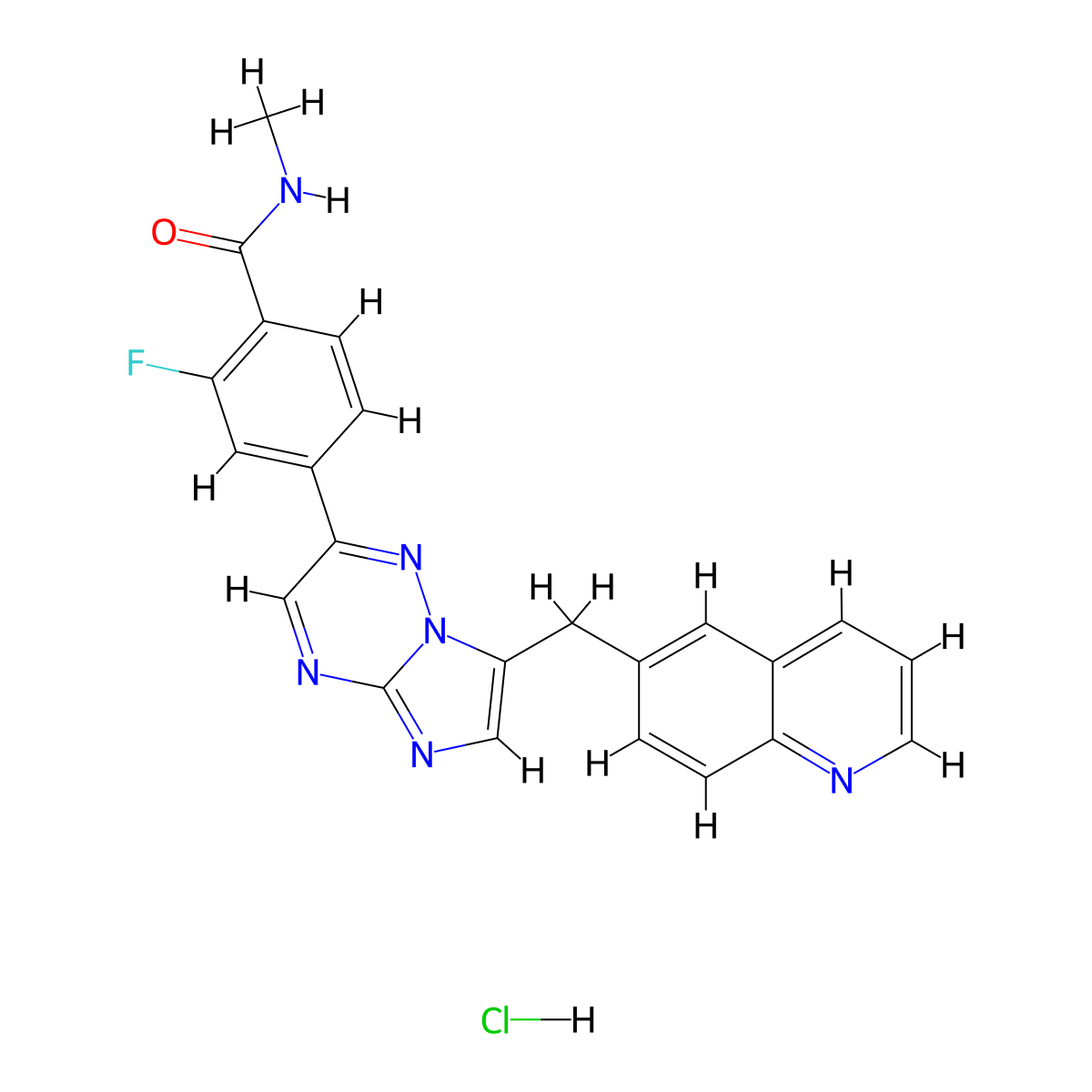 Capmatinib HCl molecular structure, CAS 1029714-89-3