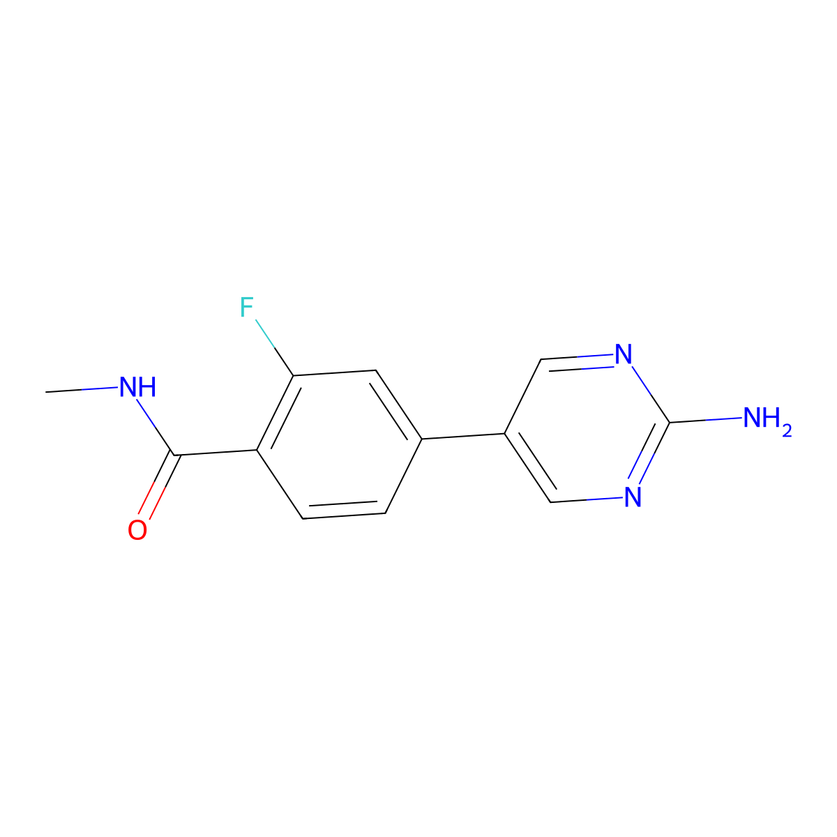4-(2-aminopyrimidin-5-yl)-2-fluoro-N-methylbenzamide molecular structure, CAS 1029714-90-6