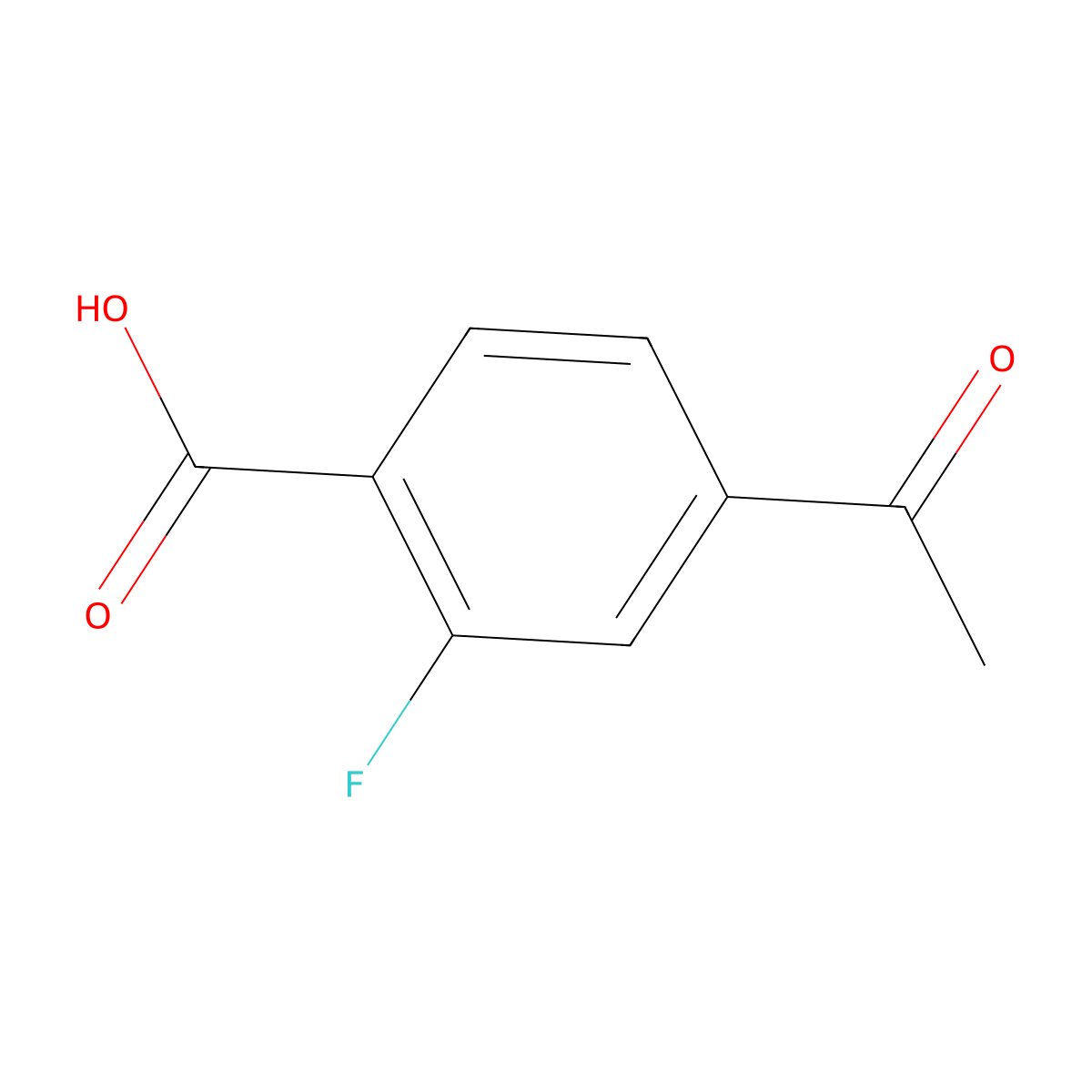 4-Acetyl-2-fluorobenzoic acid molecular structure, CAS 1029714-95-1