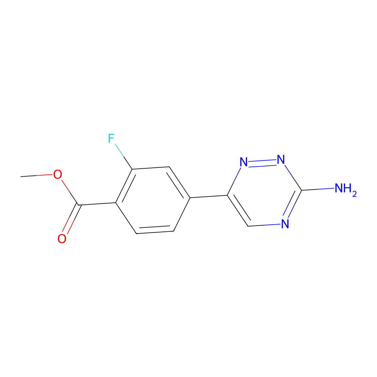 Methyl 4-(3-amino-1,2,4-triazin-6-yl)-2-fluorobenzoate molecular structure, CAS 1029714-96-2