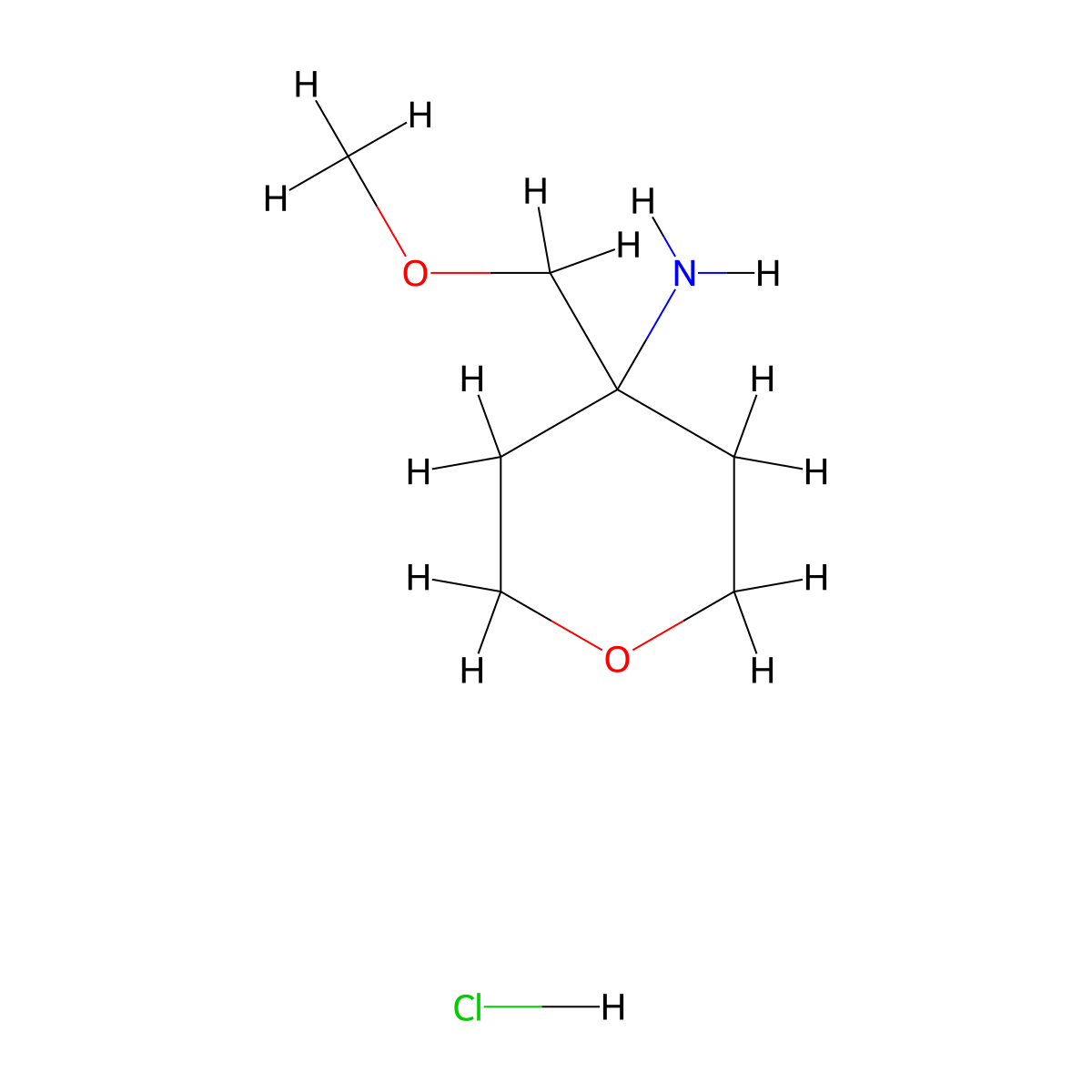 4-(Methoxymethyl)oxan-4-amine hydrochloride molecular structure, CAS 1029716-11-7