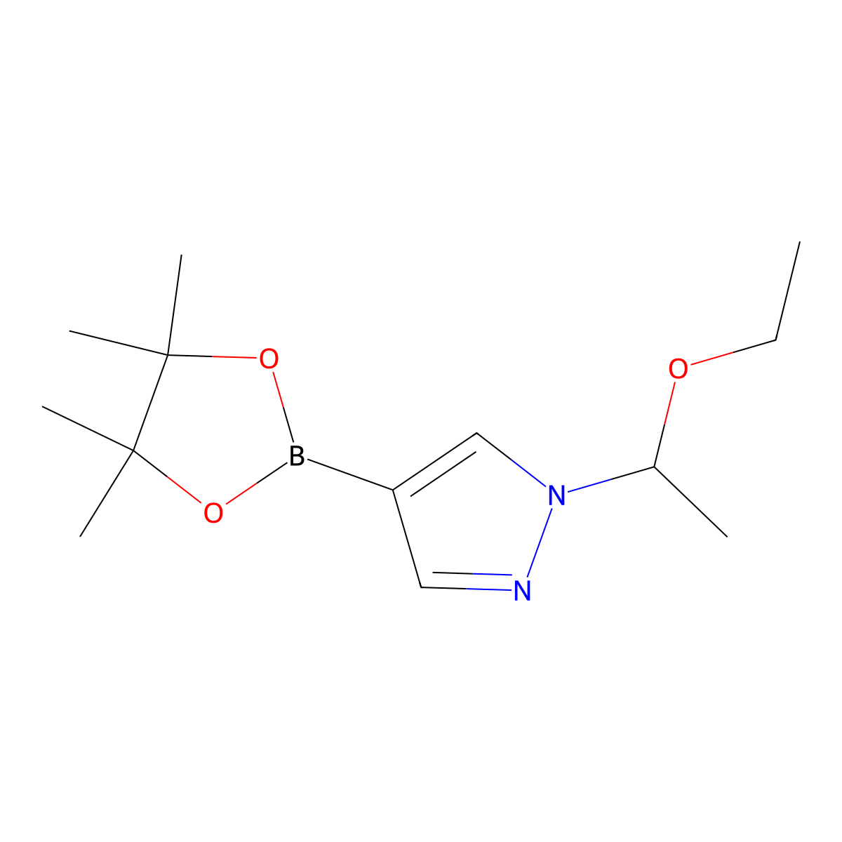 1-(1-Ethoxyethyl)-4-(4,4,5,5-tetramethyl-1,3,2-dioxaborolan-2-yl)-1H-pyrazole molecular structure, CAS 1029716-44-6