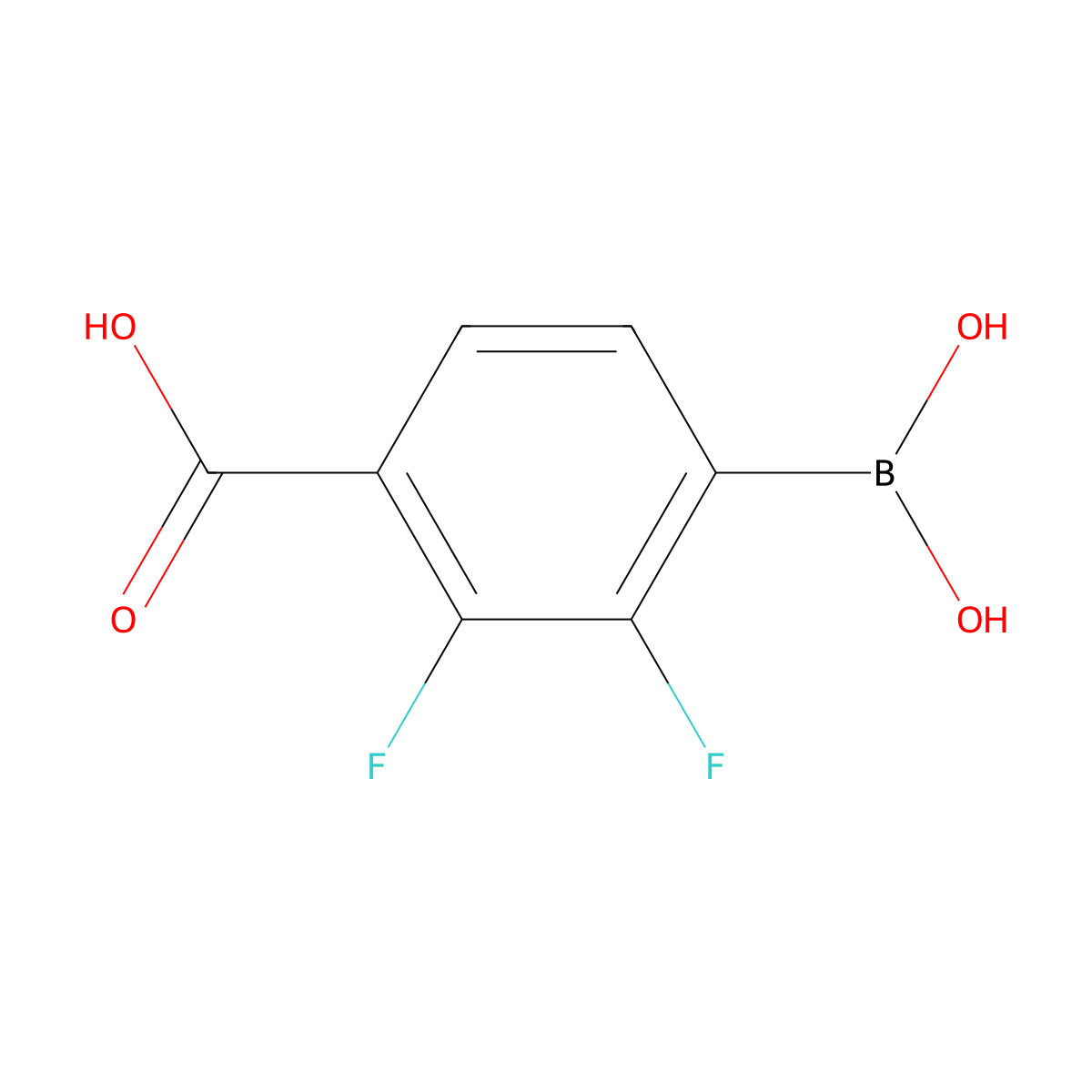4-Borono-2,3-difluorobenzoic acid molecular structure, CAS 1029716-92-4