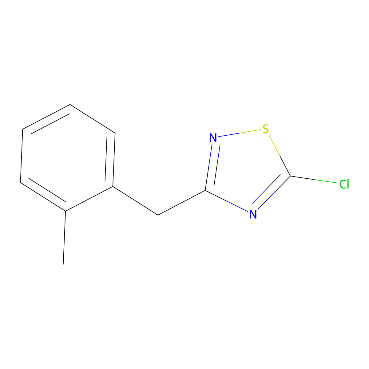 5-Chloro-3-[(2-methylphenyl)methyl]-1,2,4-thiadiazole molecular structure, CAS 1029718-70-4