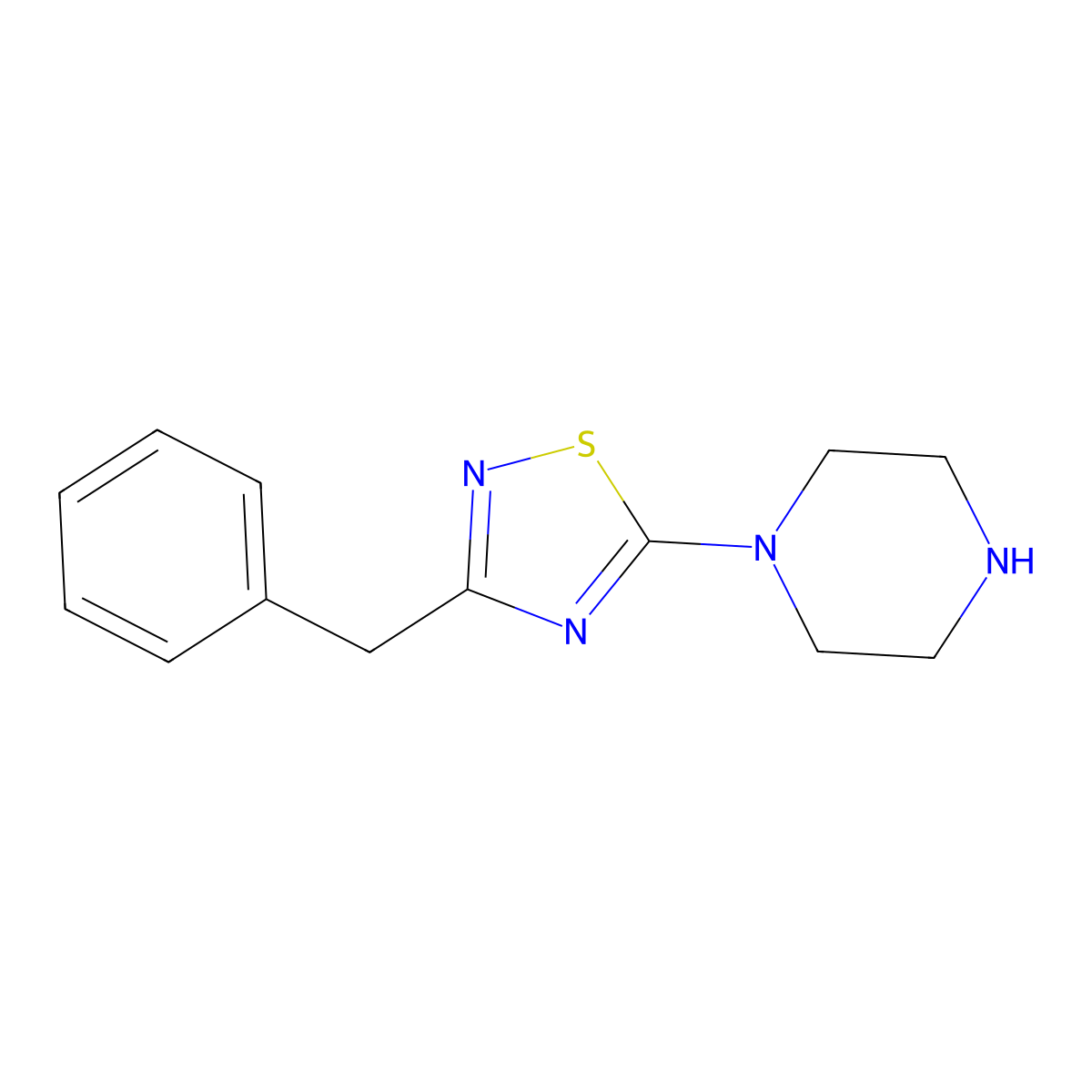1-(3-Benzyl-1,2,4-thiadiazol-5-yl)piperazine molecular structure, CAS 1029718-76-0