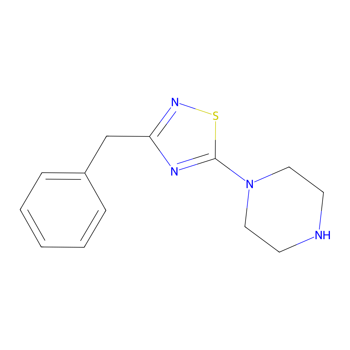 1-(3-Benzyl-1,2,4-thiadiazol-5-yl)piperazine molecular structure, CAS 1029718-76-0