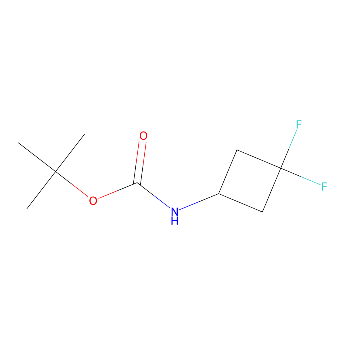 Tert-butyl 3,3-difluorocyclobutylcarbamate molecular structure, CAS 1029720-19-1