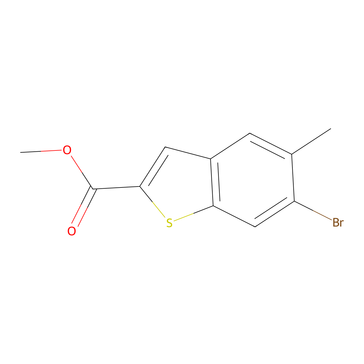 Methyl 6-bromo-5-methylbenZo[b]thiophene-2-carboxylate molecular structure, CAS 1029720-27-1