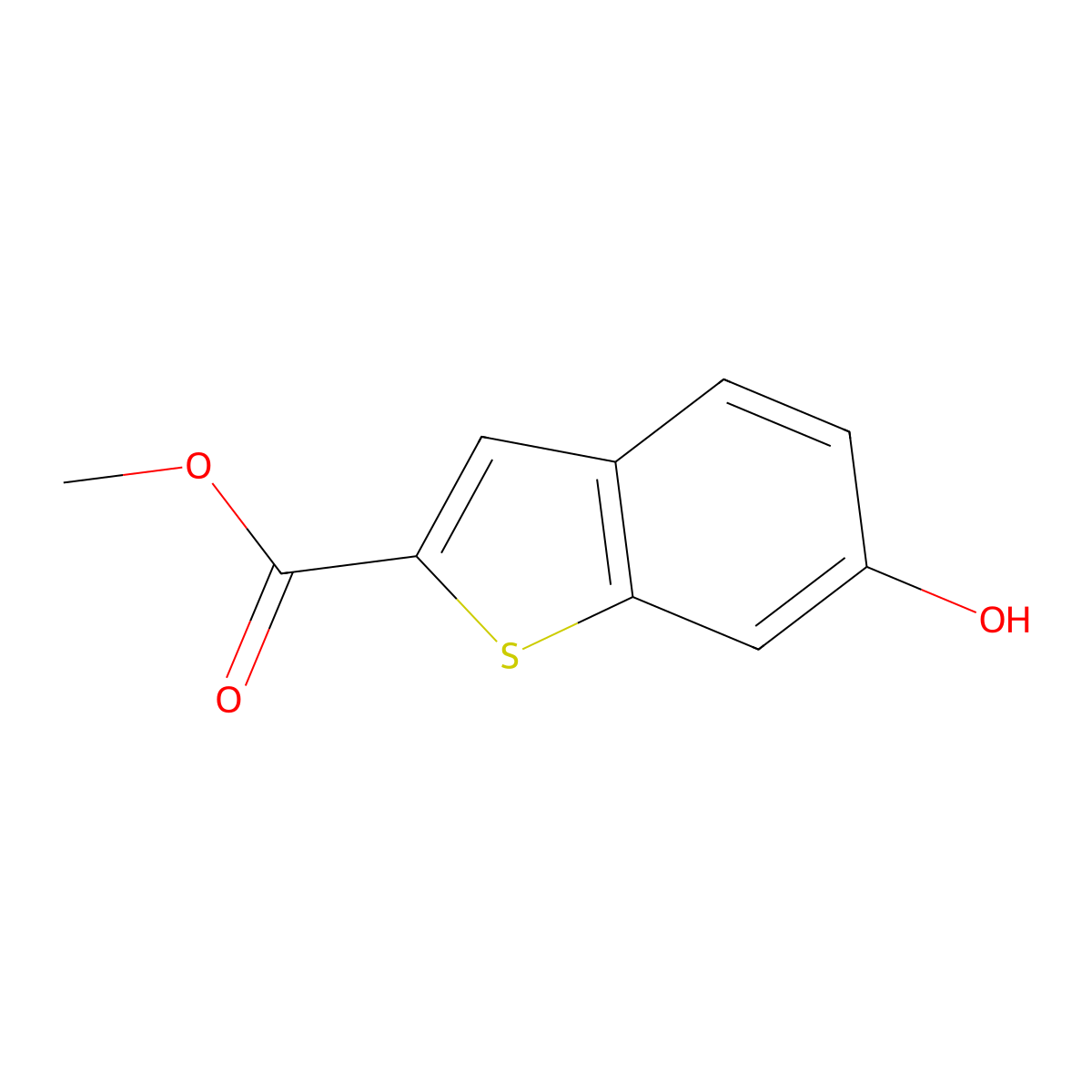Methyl 6-hydroxybenzo[b]thiophene-2-carboxylate molecular structure, CAS 1029720-28-2