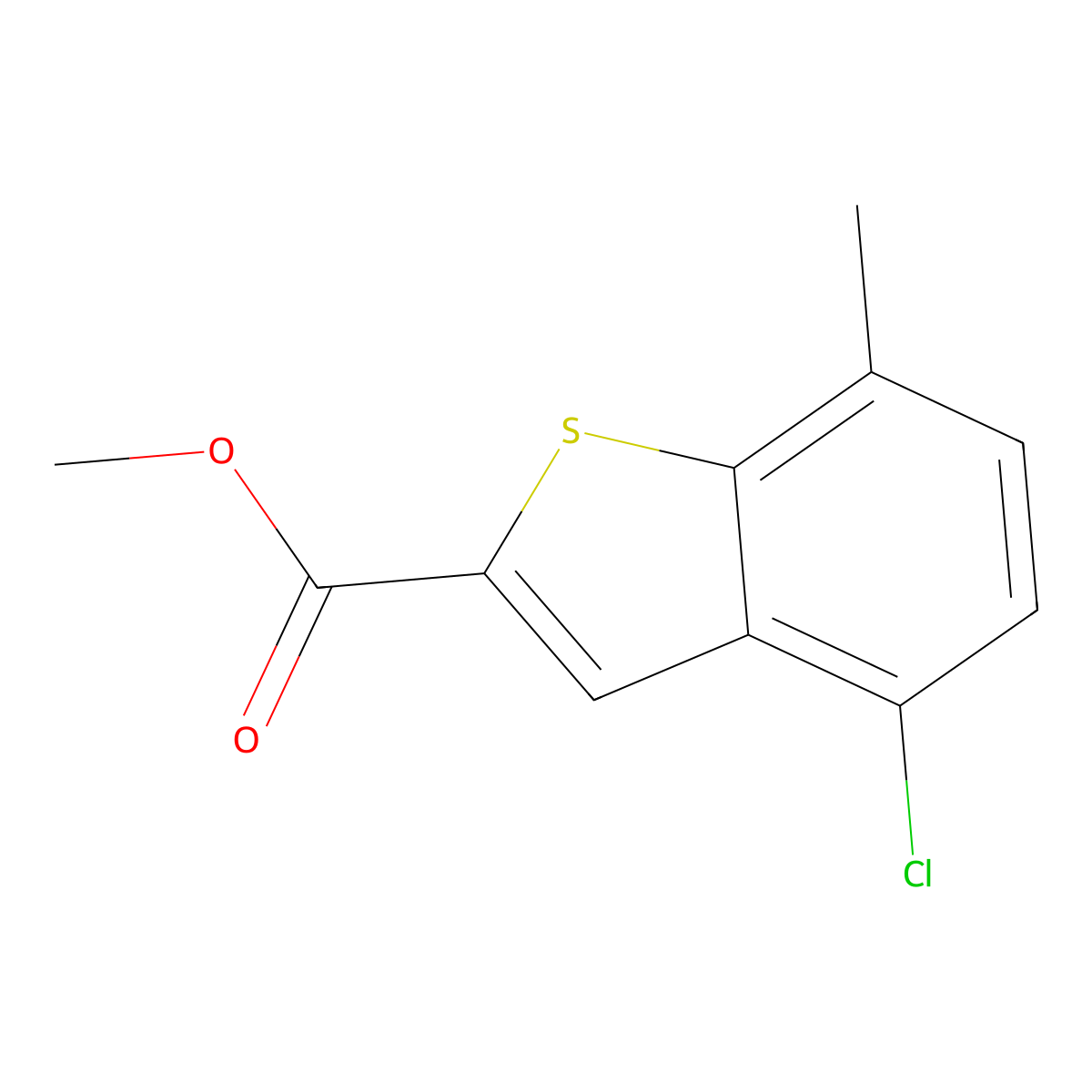 Methyl 4-chloro-7-methylbenZo[b]thiophene-2-carboxylate molecular structure, CAS 1029720-36-2