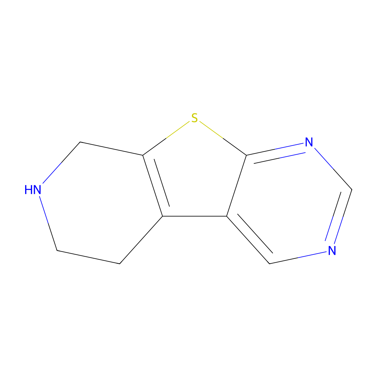 5,6,7,8-Tetrahydropyrido[4',3':4,5]thieno[2,3-d]pyrimidine molecular structure, CAS 1029720-37-3
