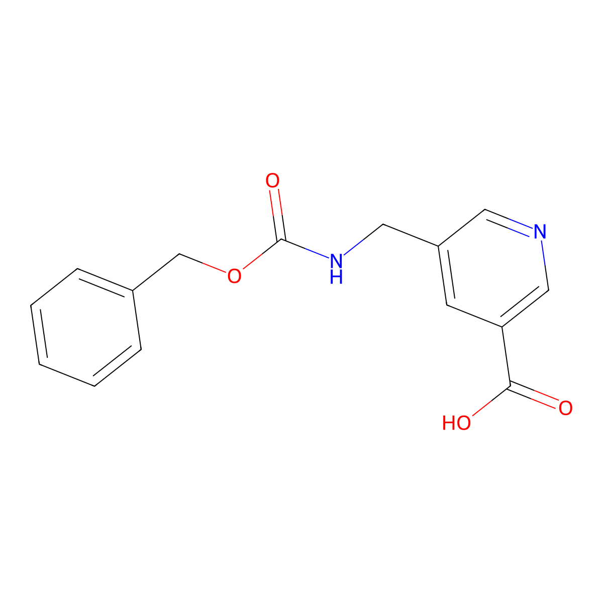 5-({[(Benzyloxy)carbonyl]amino}methyl)pyridine-3-carboxylic acid molecular structure, CAS 1029720-59-9