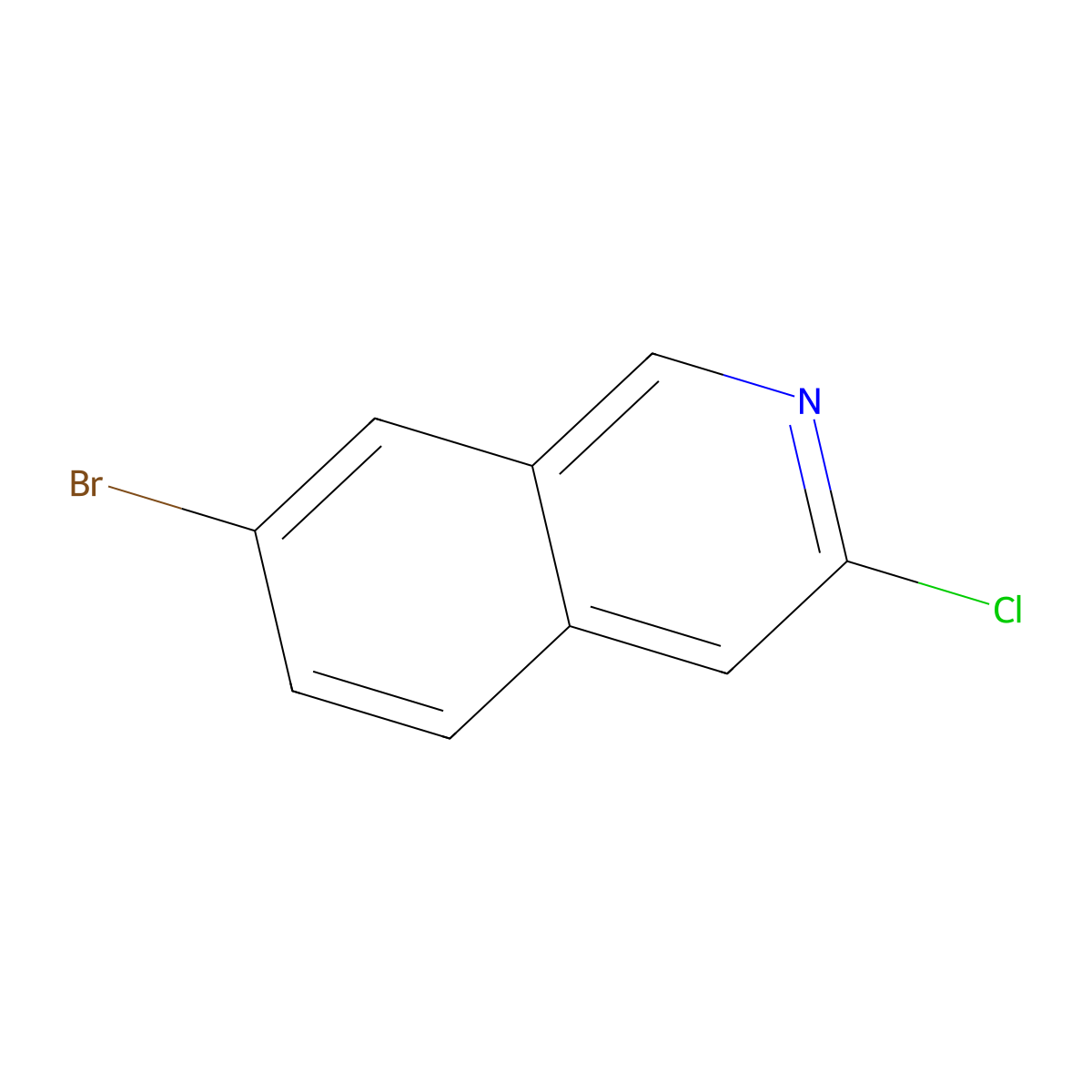 7-Bromo-3-chloroisoquinoline molecular structure, CAS 1029720-65-7