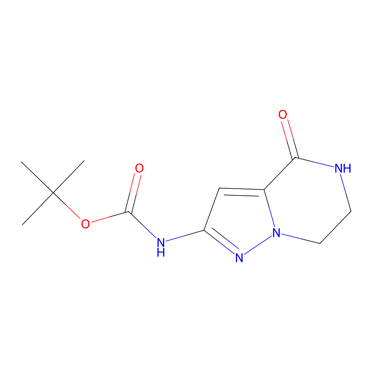 2-(Tertbutoxycarbonyl)amino-4,5,6,7-tetrahydro-4-oxo-pyrazolo[1,5-a]pyrazine molecular structure, CAS 1029721-00-3