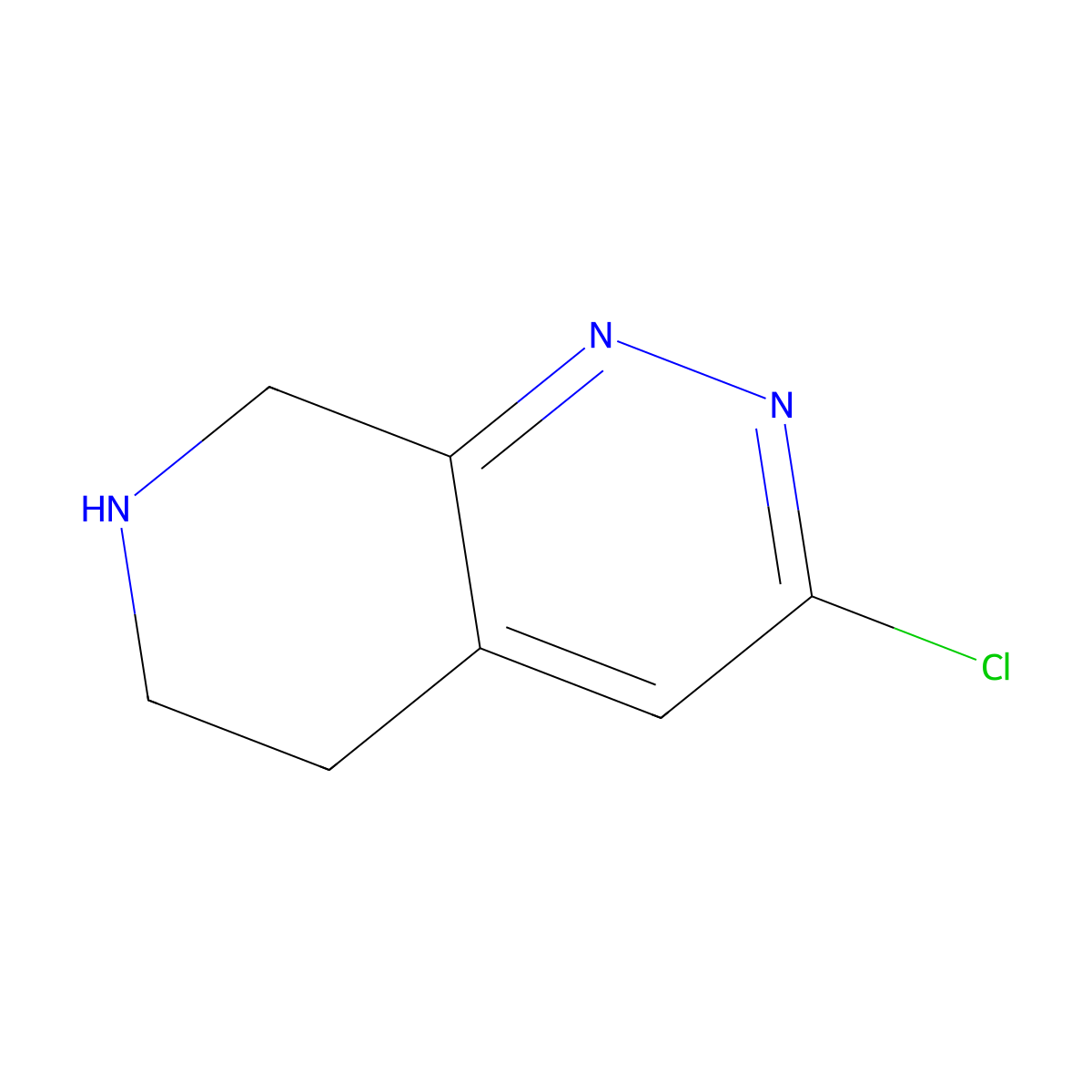 3-Chloro-5,6,7,8-tetrahydropyrido[3,4-C]pyridazine molecular structure, CAS 1029721-23-0
