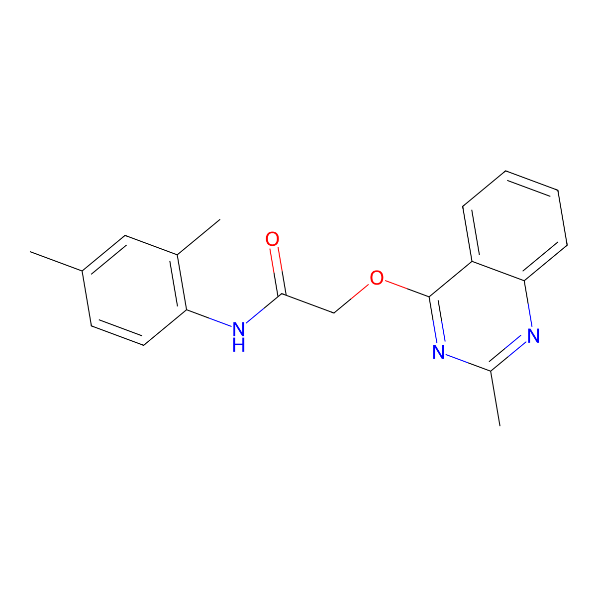 N-(2,4-dimethylphenyl)-2-[(2-methylquinazolin-4-yl)oxy]acetamide molecular structure, CAS 1029724-42-2