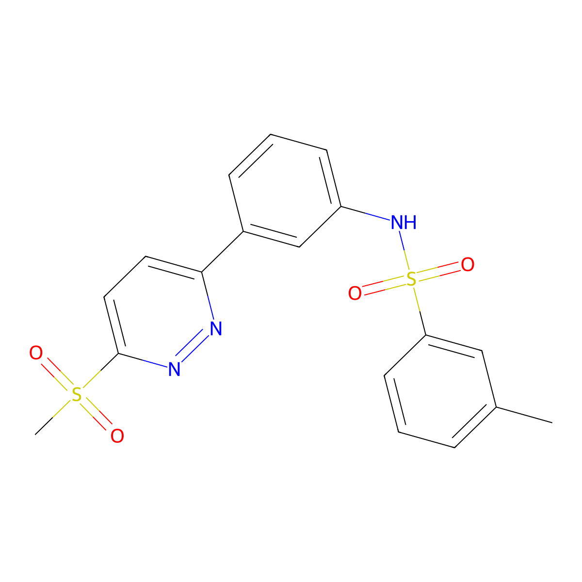 3-methyl-N-(3-(6-(methylsulfonyl)pyridazin-3-yl)phenyl)benzenesulfonamide molecular structure, CAS 1029730-17-3
