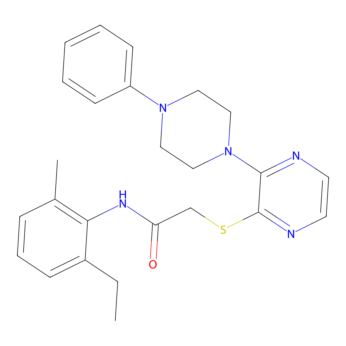 N-(2-ethyl-6-methylphenyl)-2-{[3-(4-phenylpiperazin-1-yl)pyrazin-2-yl]sulfanyl}acetamide molecular structure, CAS 1029733-44-5