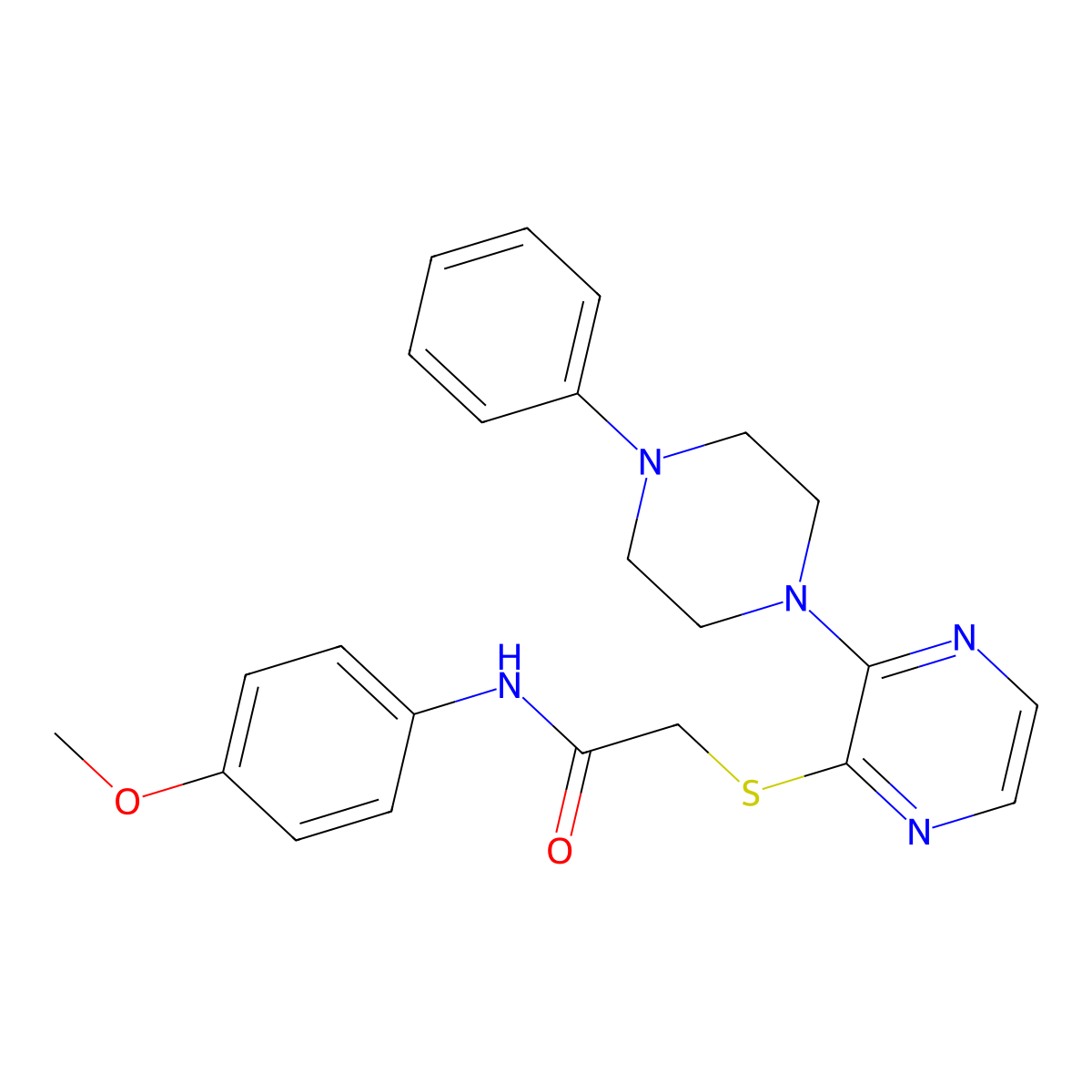 N-(4-methoxyphenyl)-2-{[3-(4-phenylpiperazin-1-yl)pyrazin-2-yl]sulfanyl}acetamide molecular structure, CAS 1029733-47-8