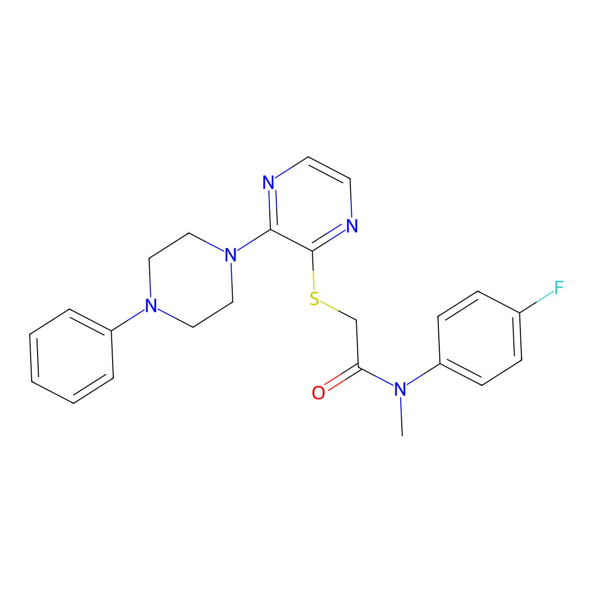N-(4-fluorophenyl)-N-methyl-2-((3-(4-phenylpiperazin-1-yl)pyrazin-2-yl)thio)acetamide molecular structure, CAS 1029733-65-0