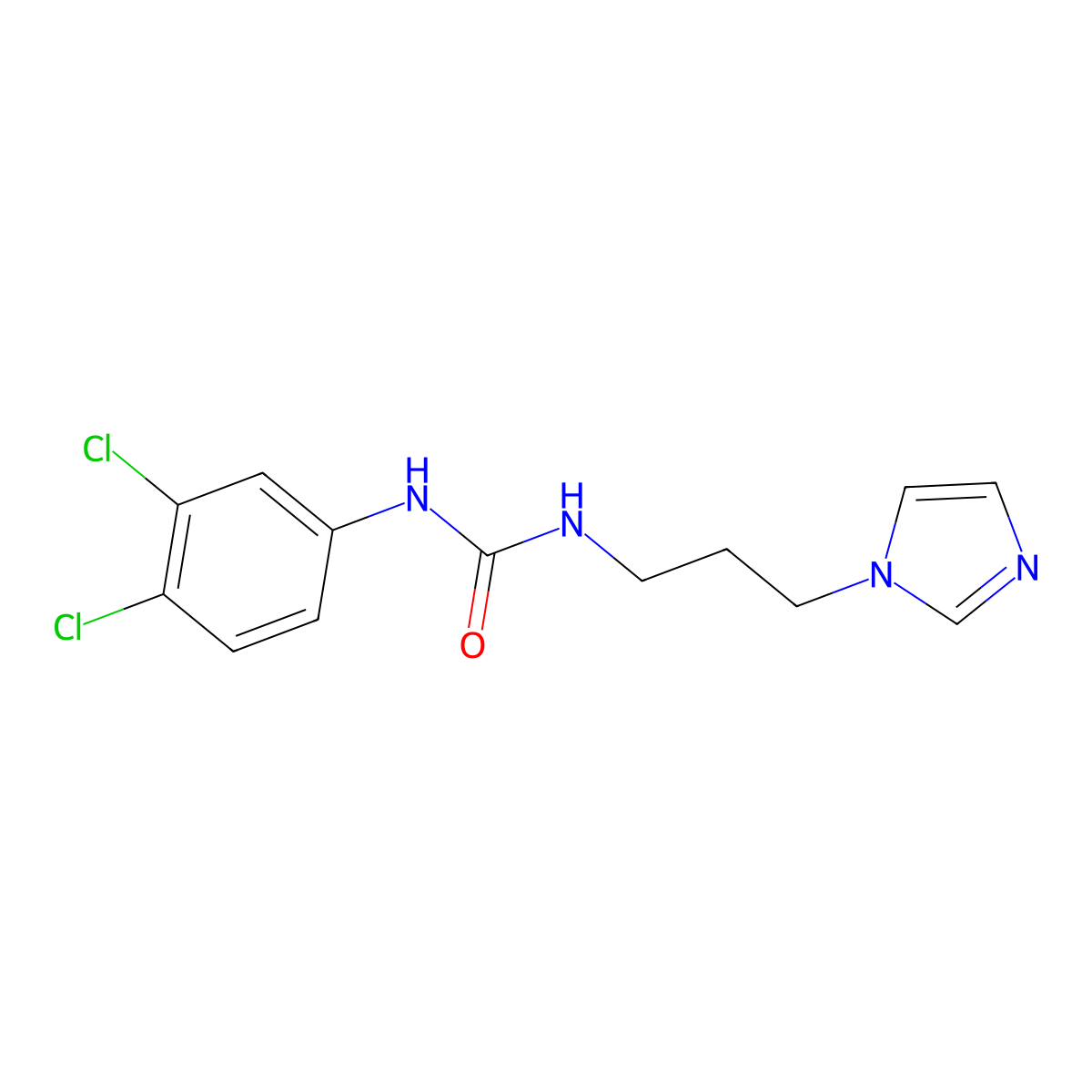 1-(3,4-Dichlorophenyl)-3-(3-imidazol-1-ylpropyl)urea molecular structure, CAS 102974-15-2