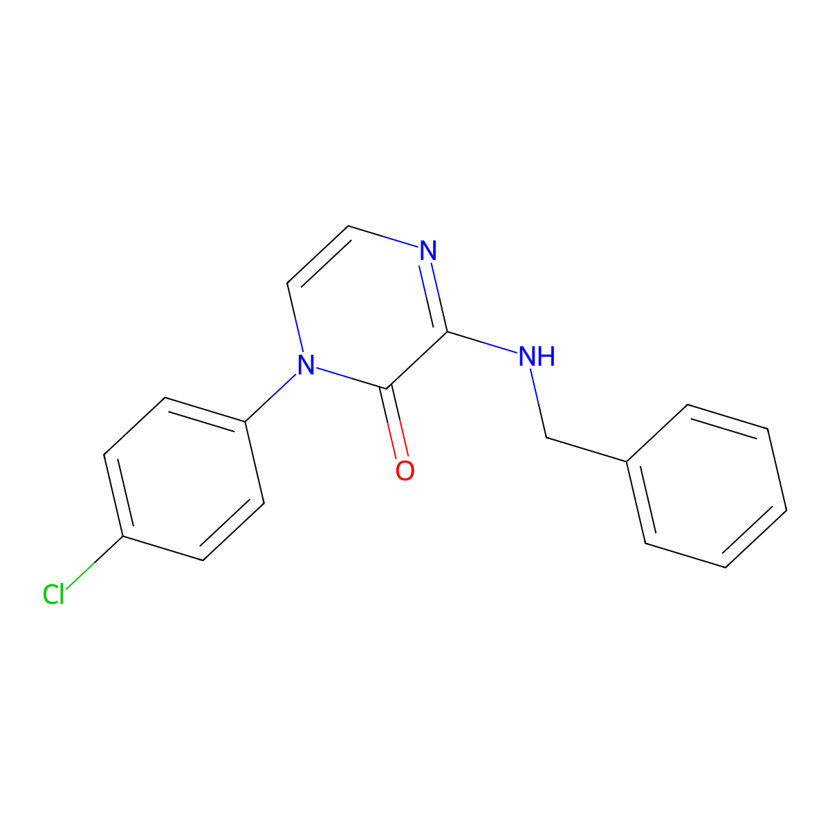 3-(Benzylamino)-1-(4-chlorophenyl)-1,2-dihydropyrazin-2-one molecular structure, CAS 1029744-48-6