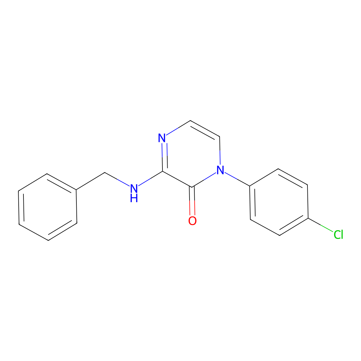 3-(Benzylamino)-1-(4-chlorophenyl)-1,2-dihydropyrazin-2-one molecular structure, CAS 1029744-48-6