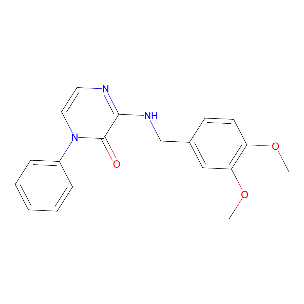 3-{[(3,4-Dimethoxyphenyl)methyl]amino}-1-phenyl-1,2-dihydropyrazin-2-one molecular structure, CAS 1029744-56-6