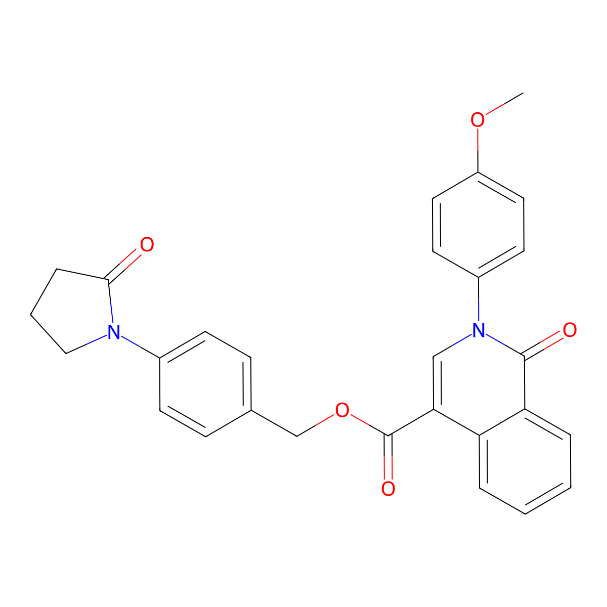 4-(2-Oxopyrrolidin-1-yl)benzyl 2-(4-methoxyphenyl)-1-oxo-1,2-dihydroisoquinoline-4-carboxylate molecular structure, CAS 1029747-78-1