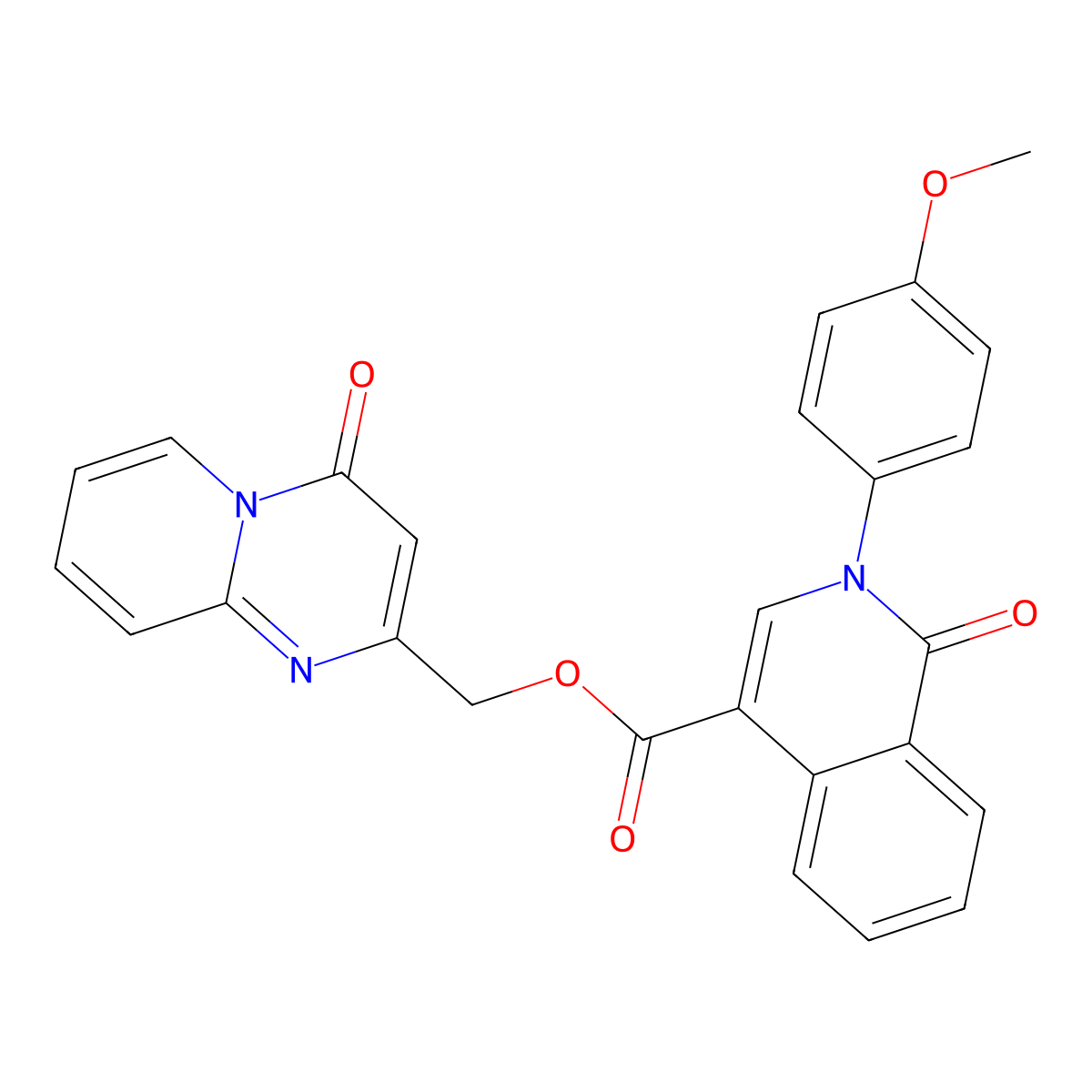 (4-oxo-4H-pyrido[1,2-a]pyrimidin-2-yl)methyl 2-(4-methoxyphenyl)-1-oxo-1,2-dihydroisoquinoline-4-carboxylate molecular structure, CAS 1029747-81-6