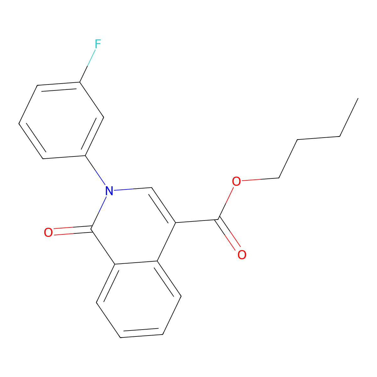 Butyl 2-(3-fluorophenyl)-1-oxo-1,2-dihydroisoquinoline-4-carboxylate molecular structure, CAS 1029747-93-0