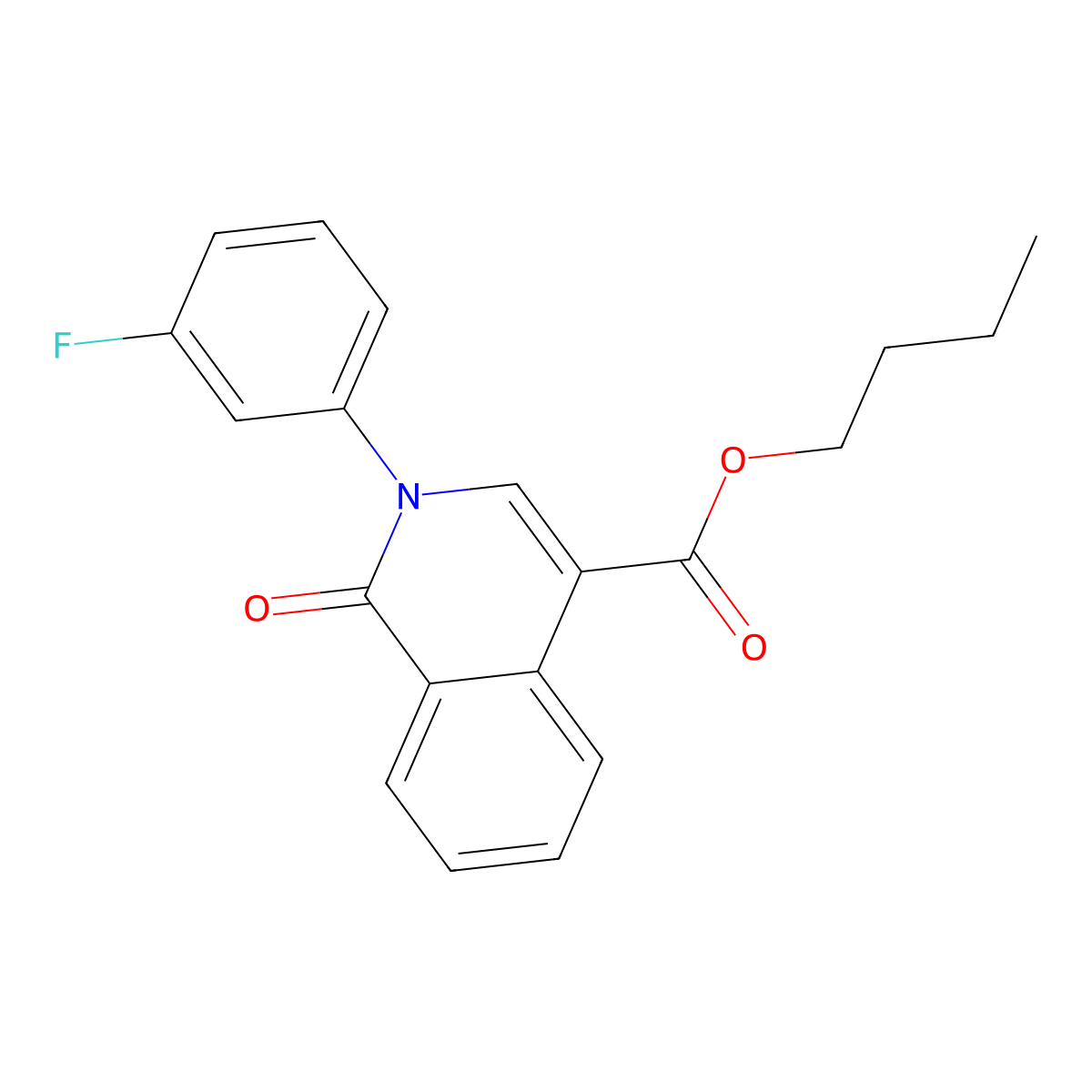 Butyl 2-(3-fluorophenyl)-1-oxo-1,2-dihydroisoquinoline-4-carboxylate molecular structure, CAS 1029747-93-0