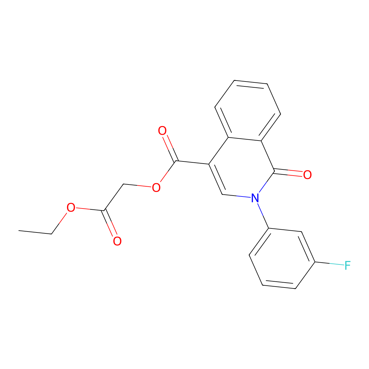 2-Ethoxy-2-oxoethyl 2-(3-fluorophenyl)-1-oxo-1,2-dihydroisoquinoline-4-carboxylate molecular structure, CAS 1029747-96-3