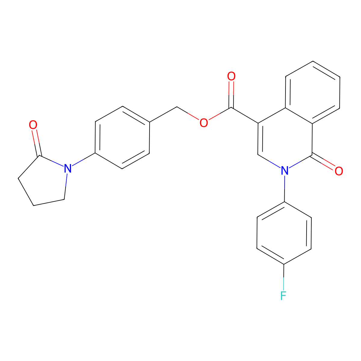 4-(2-Oxopyrrolidin-1-yl)benzyl 2-(4-fluorophenyl)-1-oxo-1,2-dihydroisoquinoline-4-carboxylate molecular structure, CAS 1029748-08-0