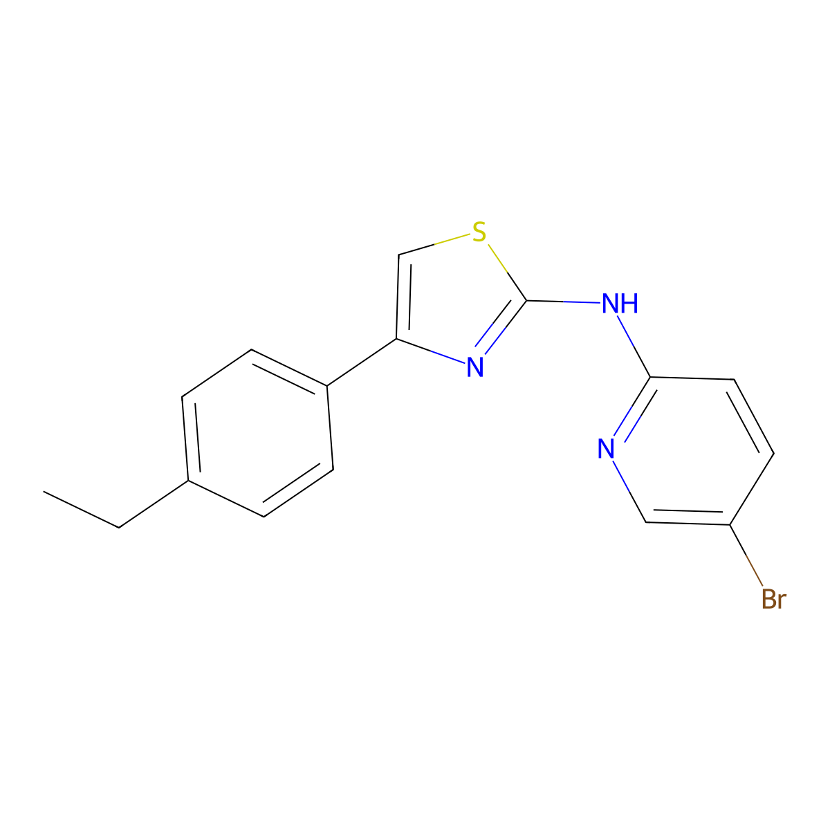 5-bromo-N-[4-(4-ethylphenyl)-1,3-thiazol-2-yl]pyridin-2-amine molecular structure, CAS 1029751-41-4