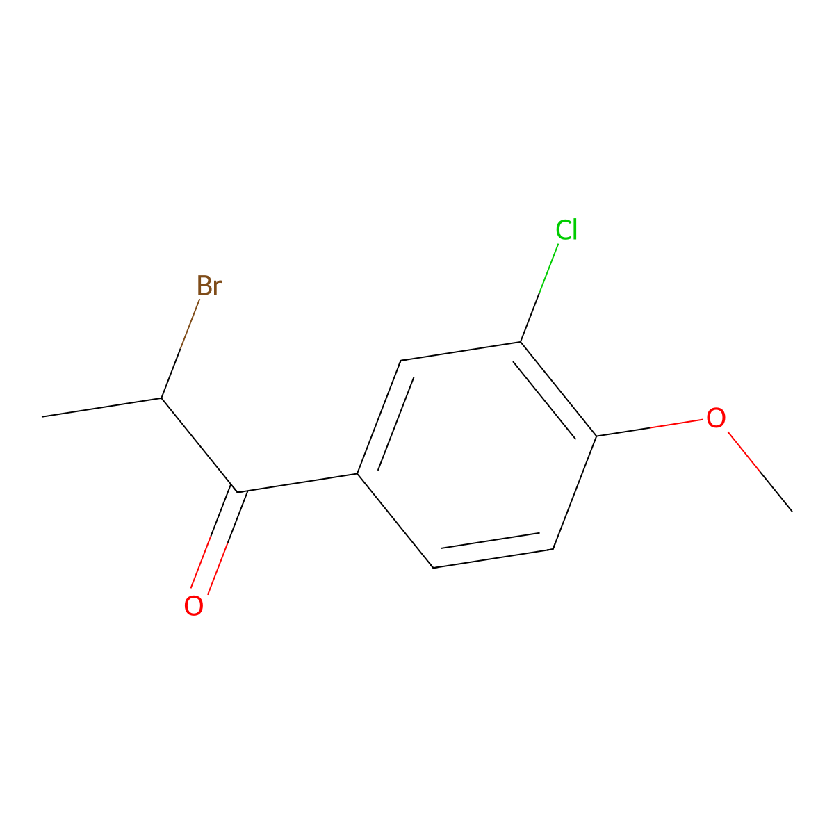 2-Bromo-1-(3-chloro-4-methoxyphenyl)propan-1-one molecular structure, CAS 102976-53-4