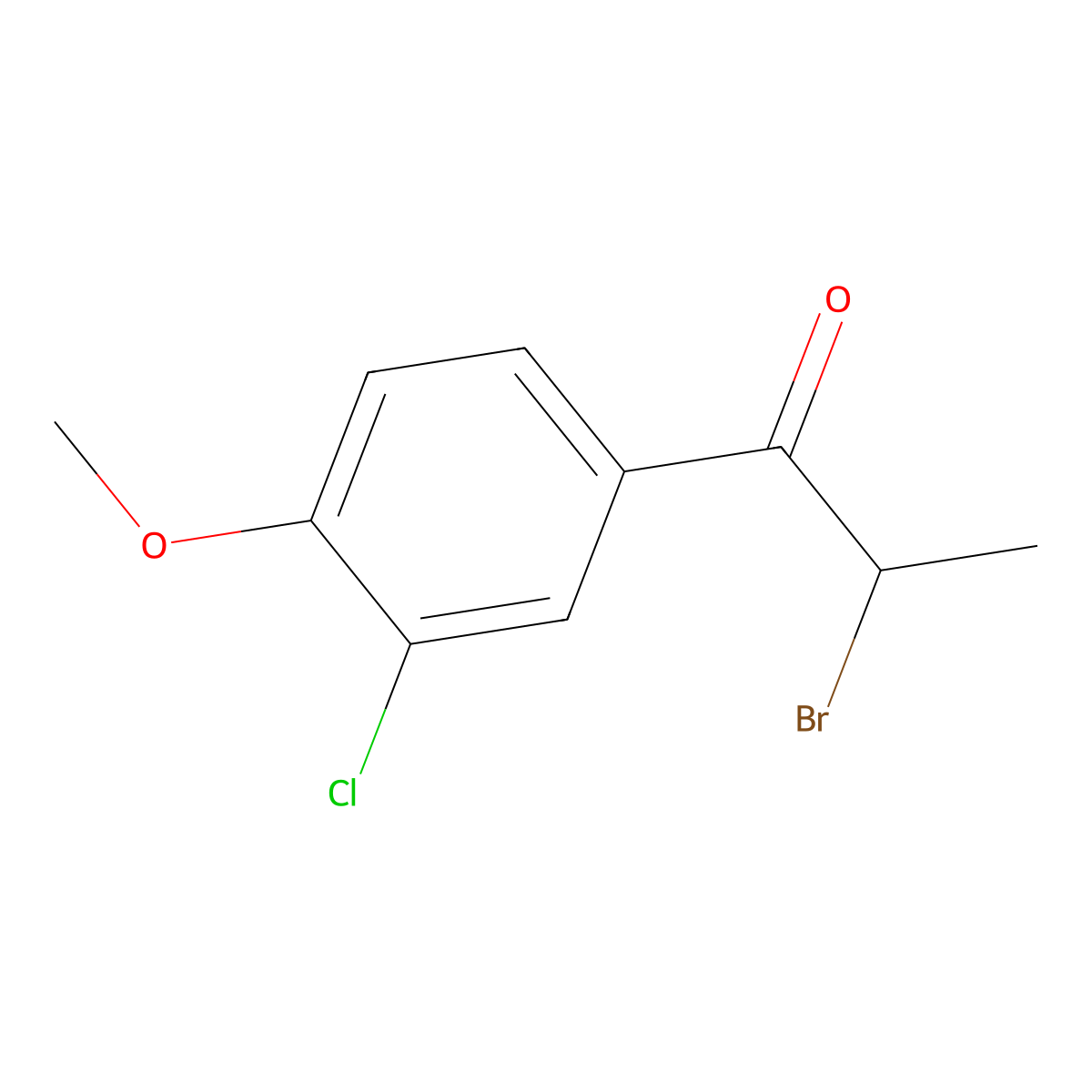 2-Bromo-1-(3-chloro-4-methoxyphenyl)propan-1-one molecular structure, CAS 102976-53-4