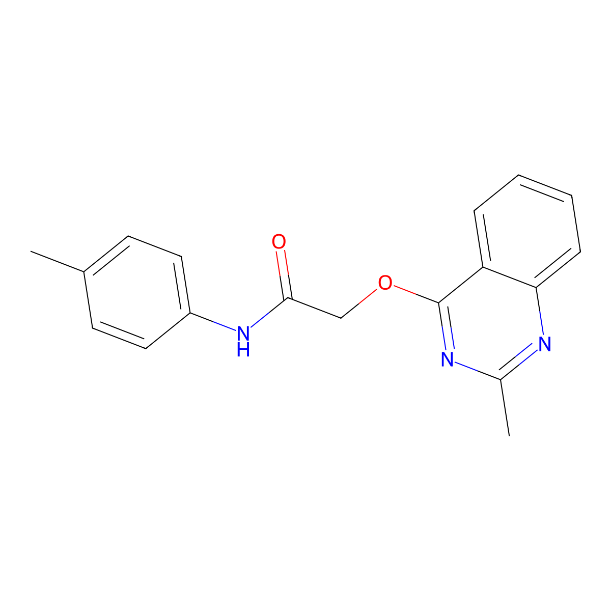 N-(4-methylphenyl)-2-[(2-methylquinazolin-4-yl)oxy]acetamide molecular structure, CAS 1029764-00-8