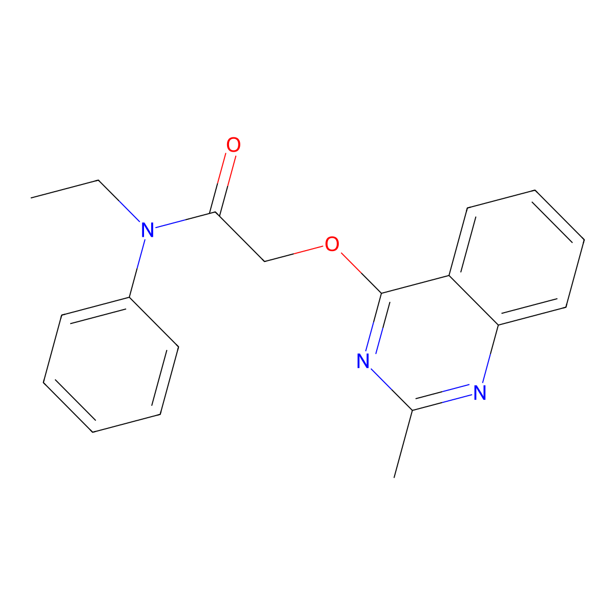 N-ethyl-2-[(2-methylquinazolin-4-yl)oxy]-N-phenylacetamide molecular structure, CAS 1029764-04-2
