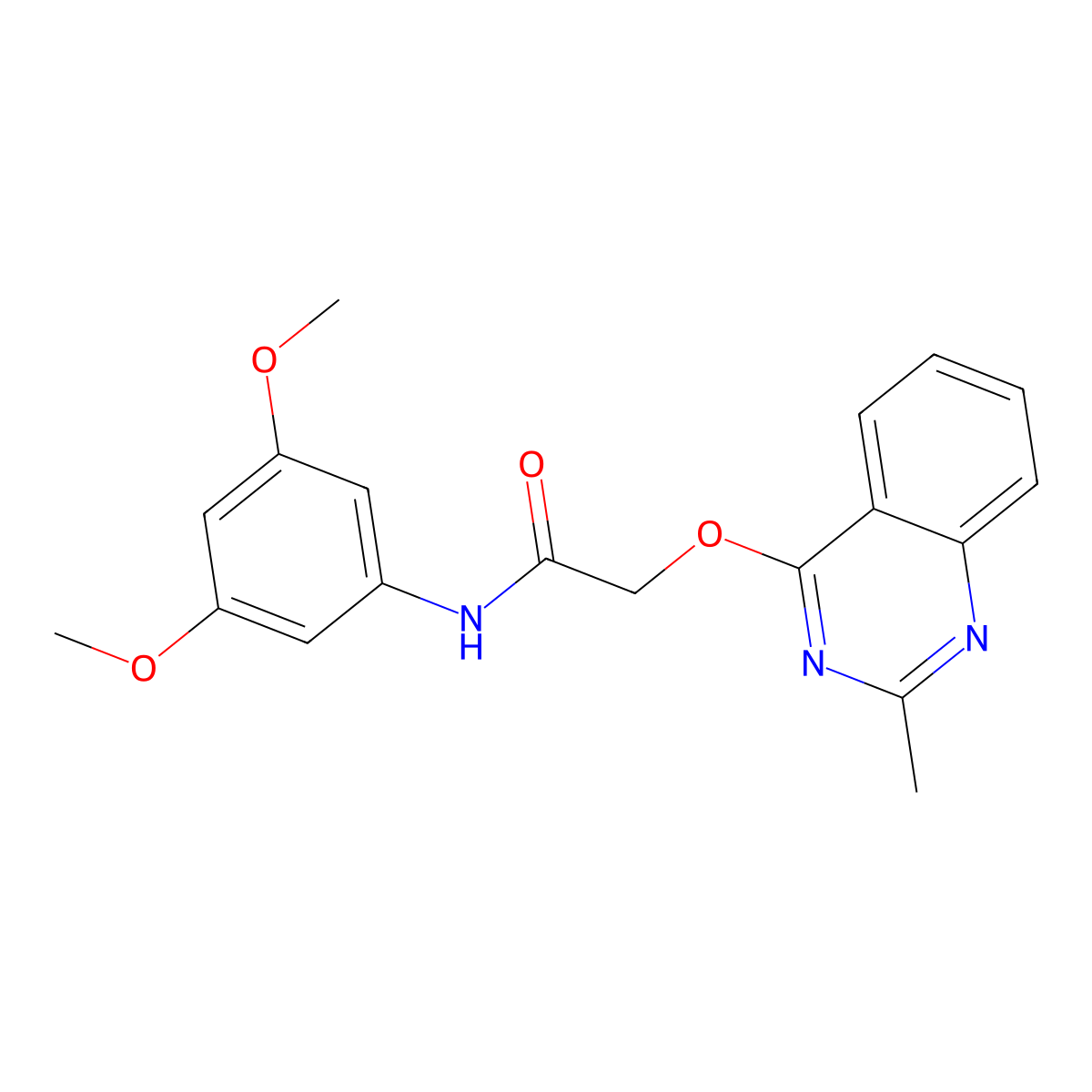 N-(3,5-dimethoxyphenyl)-2-[(2-methylquinazolin-4-yl)oxy]acetamide molecular structure, CAS 1029764-06-4