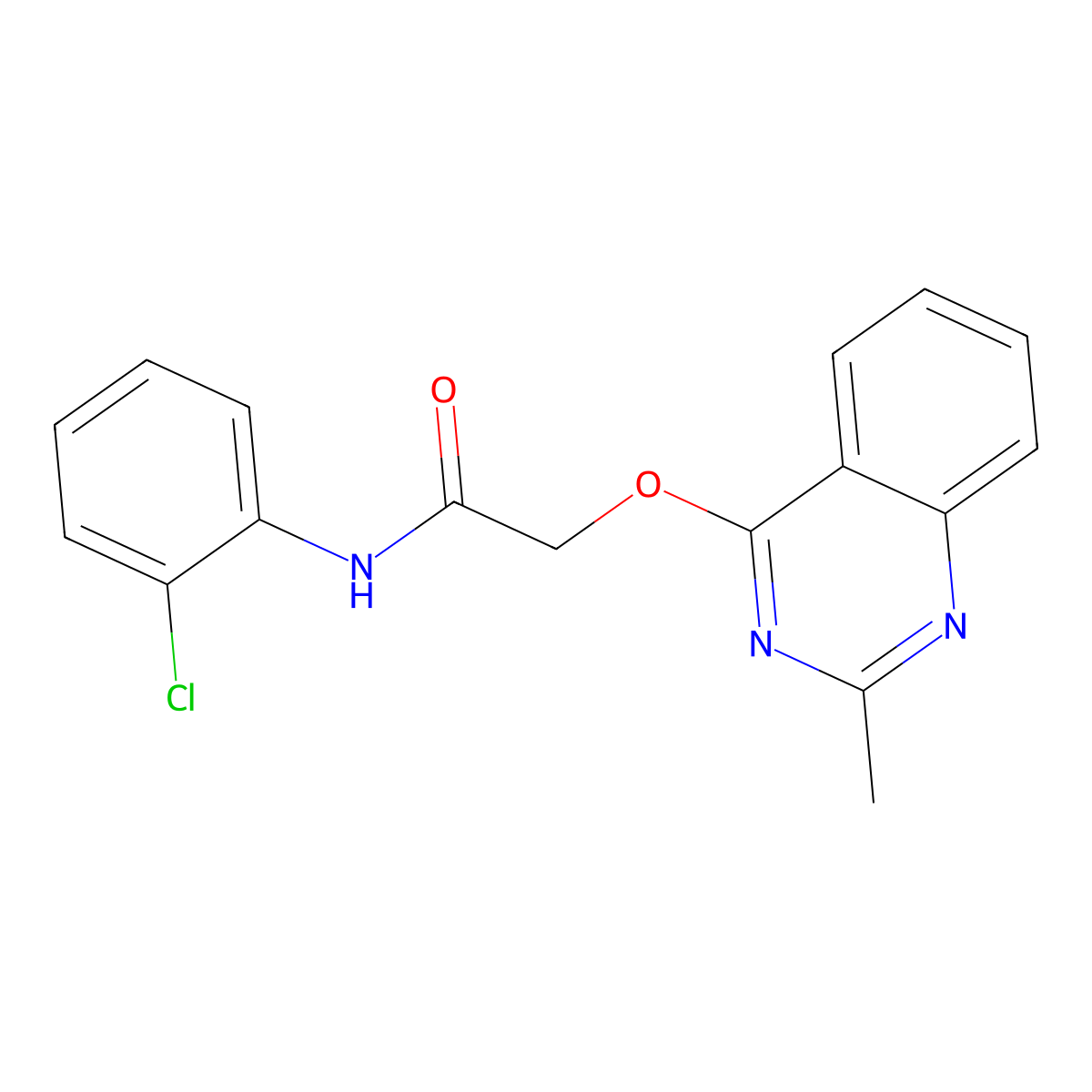 N-(2-chlorophenyl)-2-[(2-methylquinazolin-4-yl)oxy]acetamide molecular structure, CAS 1029764-08-6