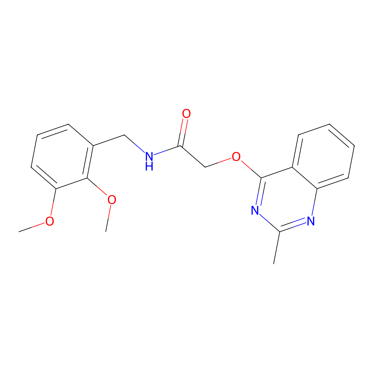 N-(2,3-dimethoxybenzyl)-2-((2-methylquinazolin-4-yl)oxy)acetamide molecular structure, CAS 1029764-10-0