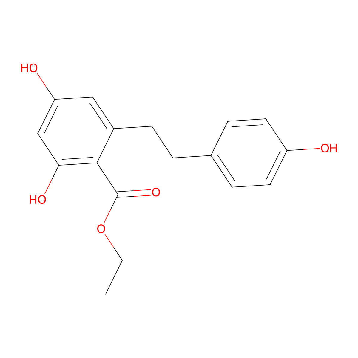 2,4-Dihydroxy-6-[2-(4-hydroxy-phenyl)-ethyl]-benzoic acid ethyl ester molecular structure, CAS 1029773-14-5