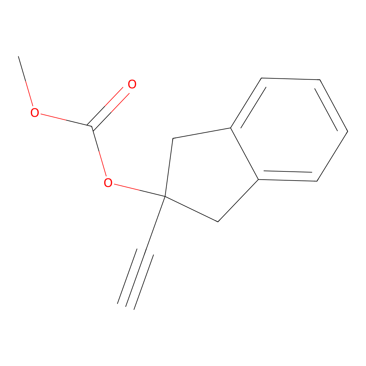 Carbonic acid 2-ethynyl-indan-2-yl ester methyl ester molecular structure, CAS 1029773-30-5
